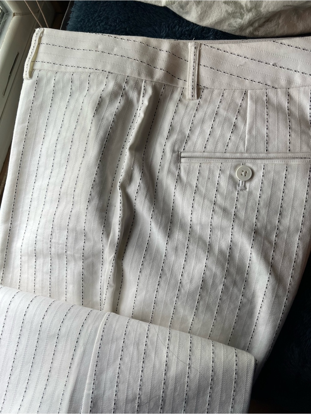 Vintage Express Editor White Pinstripe Dress Women’s Pants 8